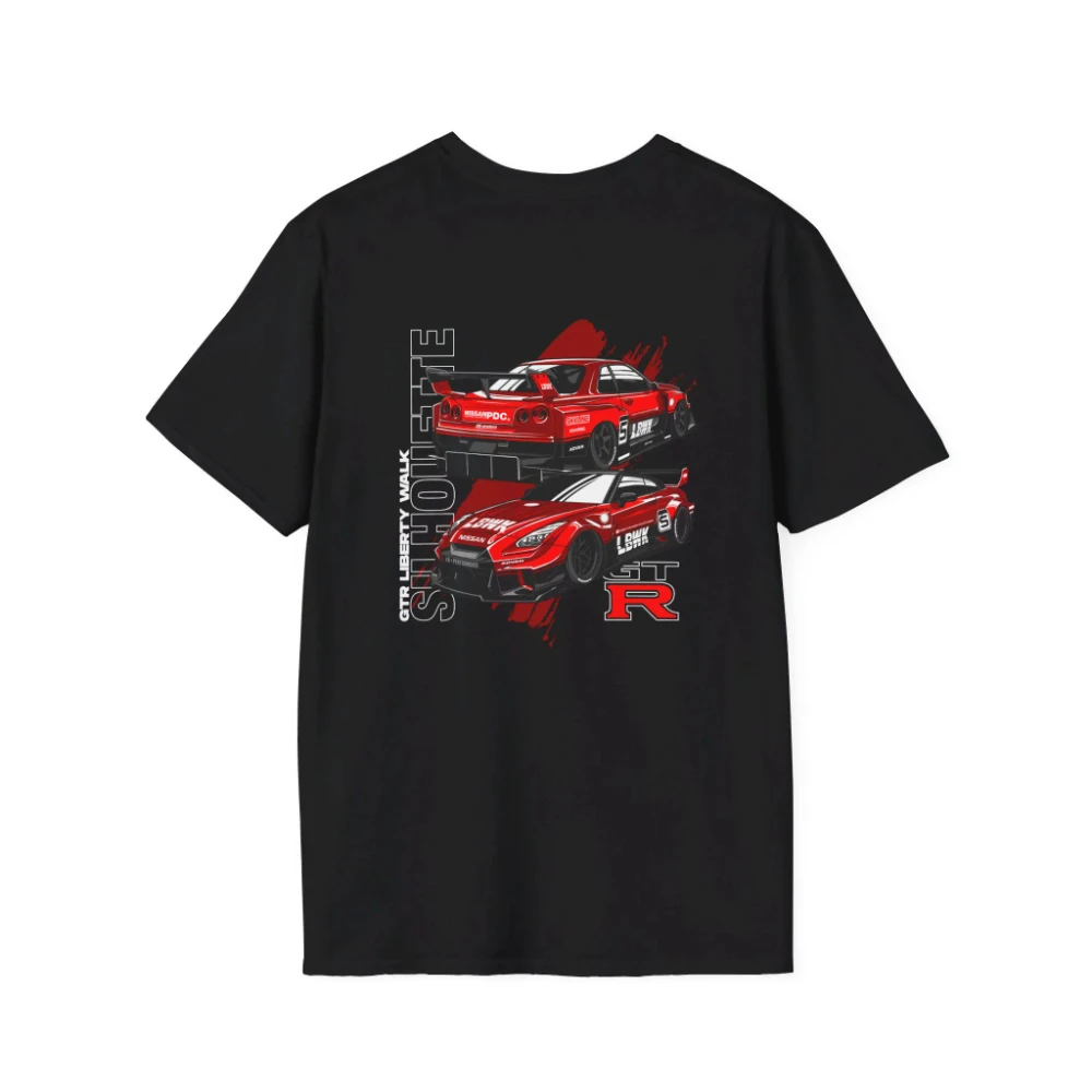 

Liberty Walk GTR Front and Back T-Shirt Loose-fitting, fashionable, casual, pure cotton, all-season streetwea vintage t shirt