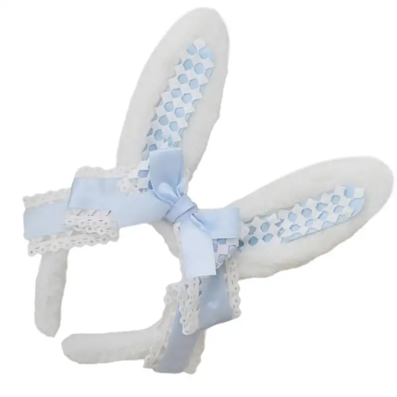 

31BB Fun Headbands Rabbits Furry Hair Hoop for Party Headwear for Vacation Travel