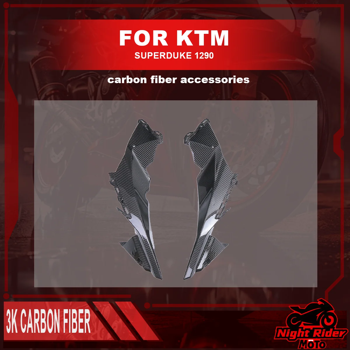 Pure 3K dry carbon fiber Side Panels Motorcycle modification accessories Suitable For KTM SUPERDUKE 1290 2020 2021 2022 2023+