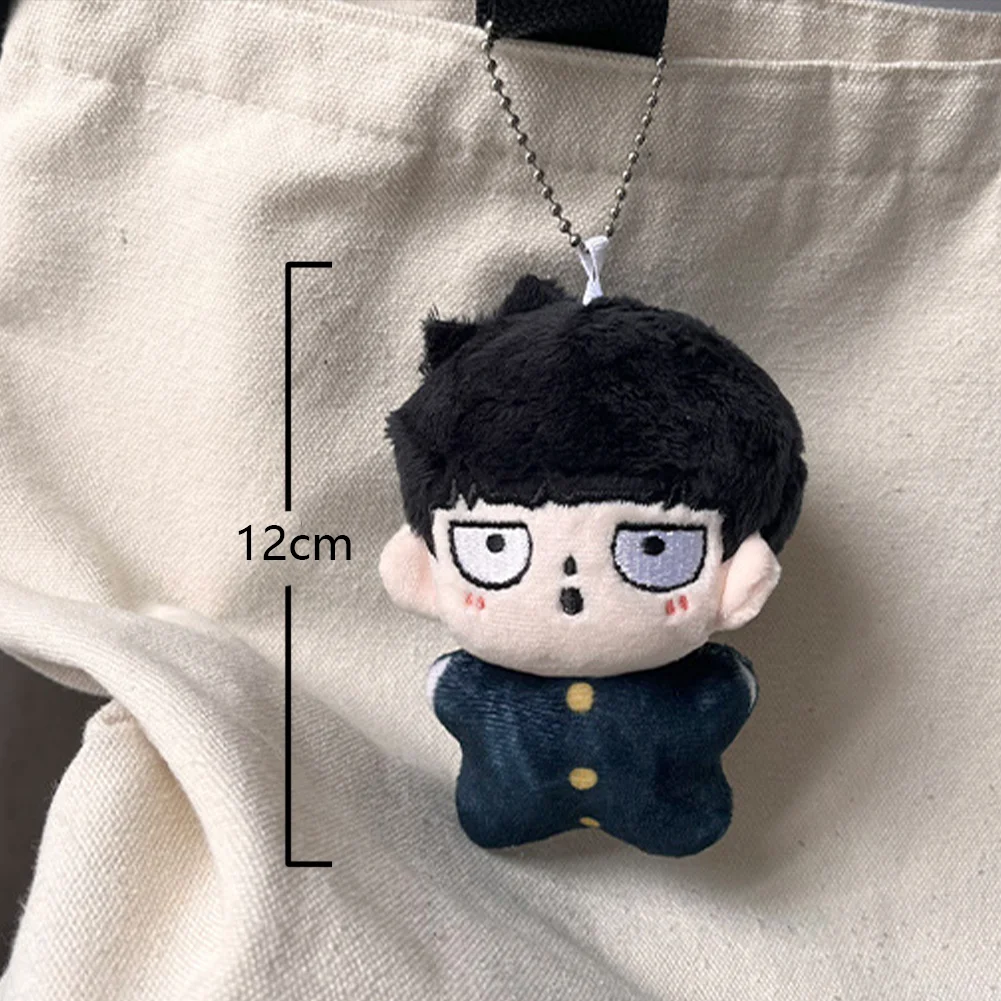 12cm Kageyama Shigeo Plush Doll Keychain Bag Pendant Cartoon Anime Figure Reigen Arataka Kawaii Stuffed Toy Collection Gift 2pcs