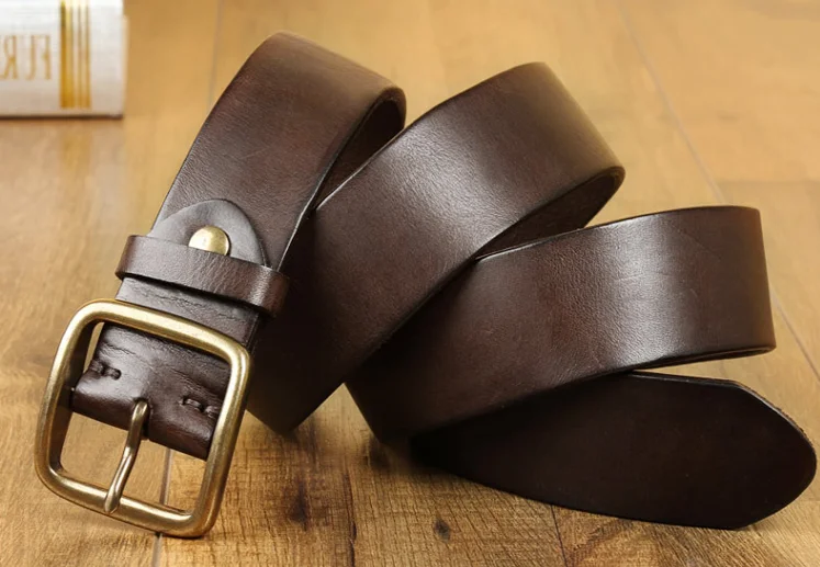 

FTL Leather Pure Cowhide Handmade Retro Popular Simple Youth Buckle Belt