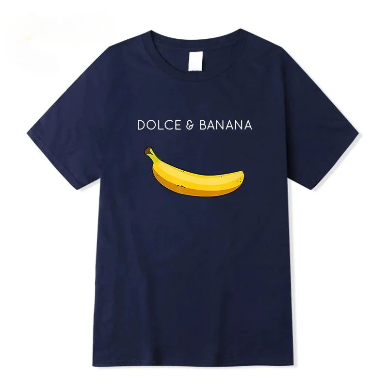 Funny Banana Cotton Cartoon Printed Men's and Women's Fashion Loose Short Sleeve Summer New Personalized Casual T-shirt