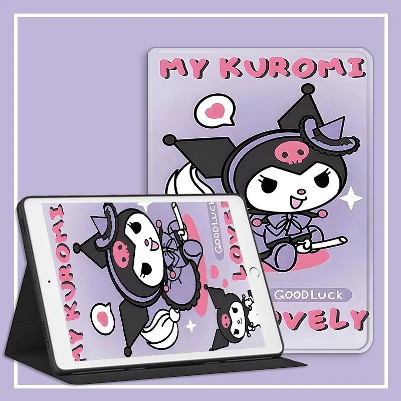 

Новый противоударный силиконовый чехол Kawaii Kiity с отсеком для стилуса для iPad Air 8 M4 2026 года, 11/13 дюймов, с мультяшными персонажами Kuromi и Cinnamoroll