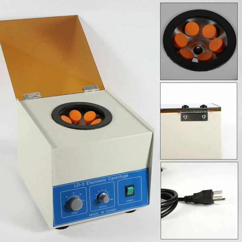 LD-3 4000Rpm Electric Benchtop Centrifuge,Lab Benchtop Centrifuge Machine Capacity, Lab Practice Machine 6X50ml US Plug