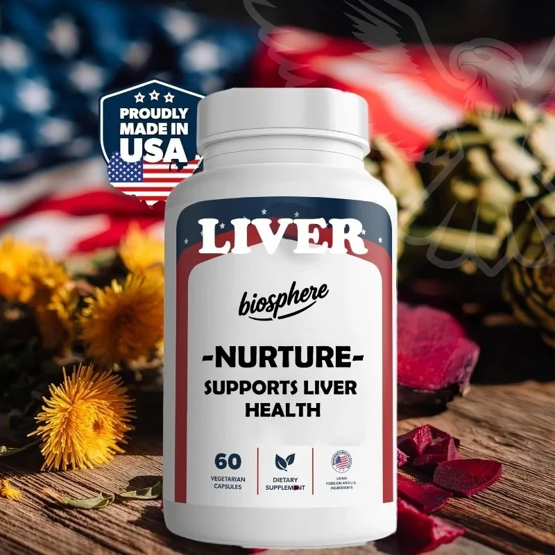 Liver supplement contains ingredients such as milk thistle, thistle, dandelion, beetroot, turmeric, etc. -60 capsule