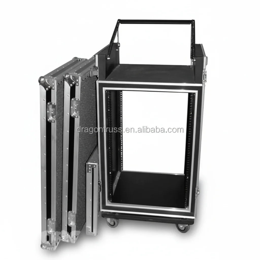 

DJ Mixer Case, 9mm Fireproof Plywood 1mm Aluminum U Rack Flight Case for Hercules DJ, Waterproof Shockproof Equipment Case