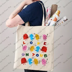 1 Pc Harry Letter Love On Tour Pattern Tote Bag, Cute Cartton House Pattern Bag borsa da donna all'aperto per l'uso quotidiano