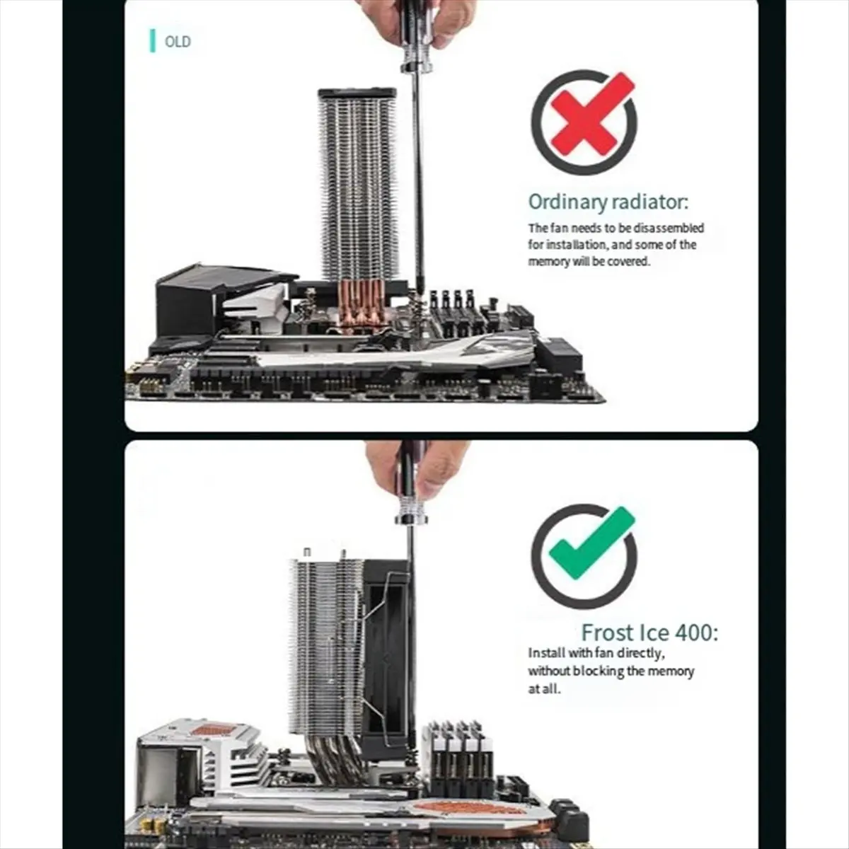 

AG400 Air Cooler 4 Heat Pipe ARGB PWM Processador CPU Cooler for LGA1700 1200 115X 1151 1155 for AM4 AM5