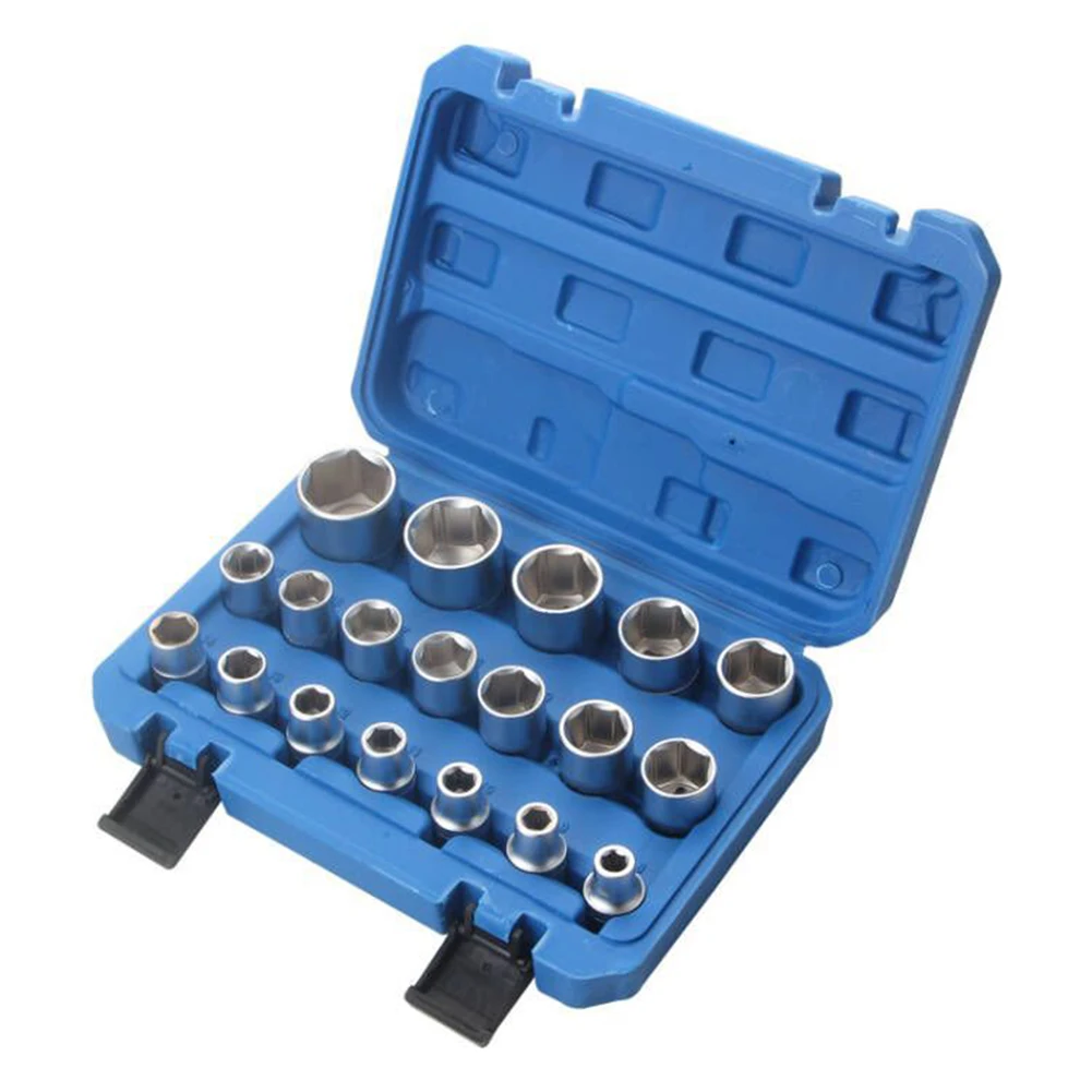 19pcs Socket Set Repair Tool Kit Mechanic Tools Convenient Storage Frosted Or Smooth Finish Includes Storage Box