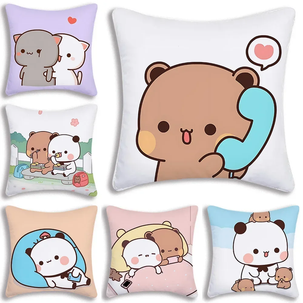 

Bubu and Dudus Pillow Covers Cartoon Sofa Decorative Home Double-sided Printing Short Plush Cute Cushion Cover