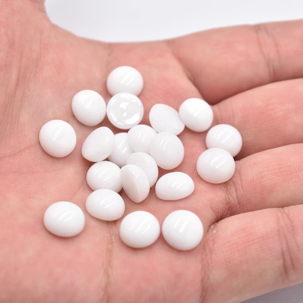 Großhandel 50 Stück/Lot Modische, hochwertige 10mm gemischte runde CAB-CABOCHON Natursteinperlen für Schmuckzubehör, kostenloser Versand – Detail 10