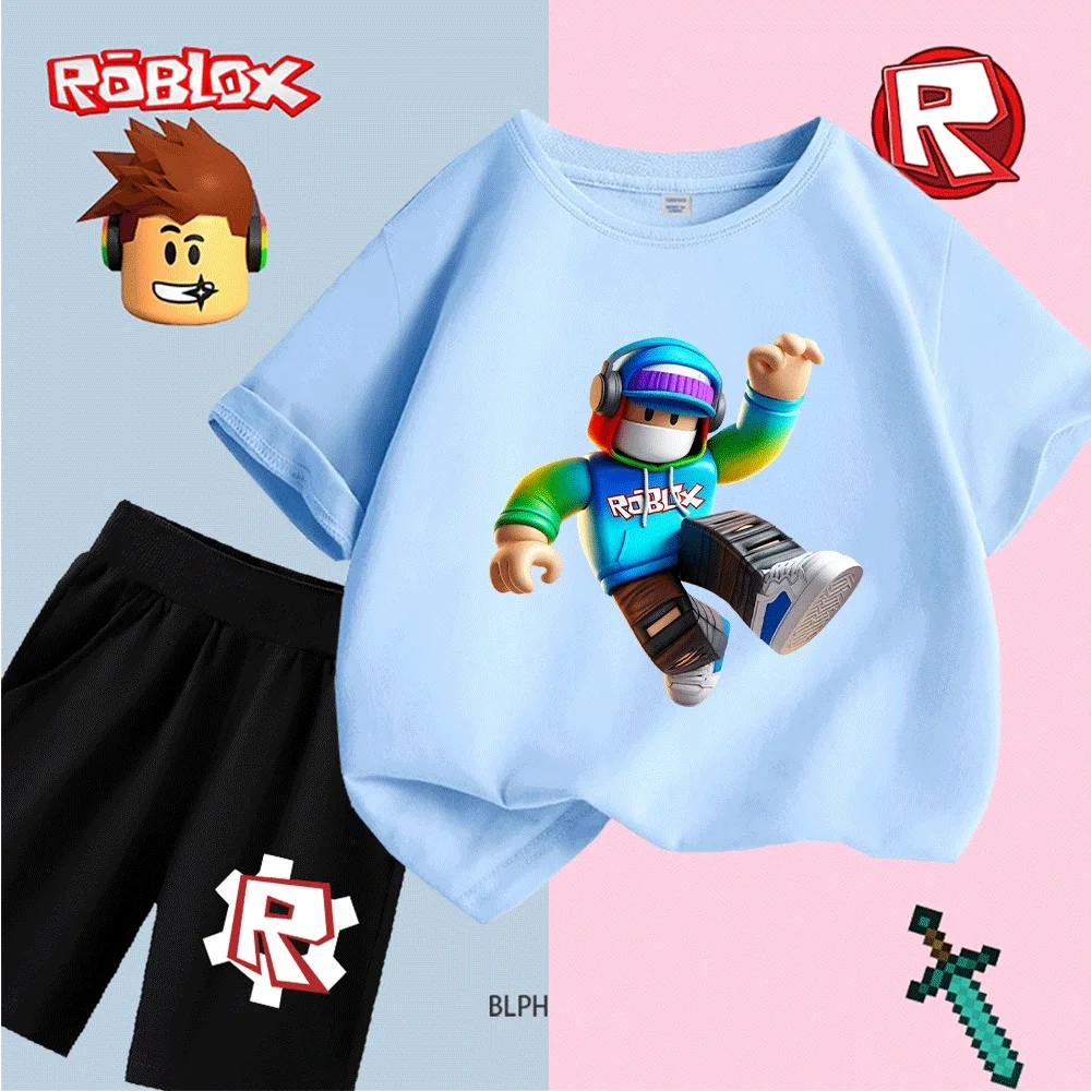 

High-Quality Roblox Kids T-Shirt Set with Colorful Design, Comfortable Hoodie and Trendy Pants for Active Play