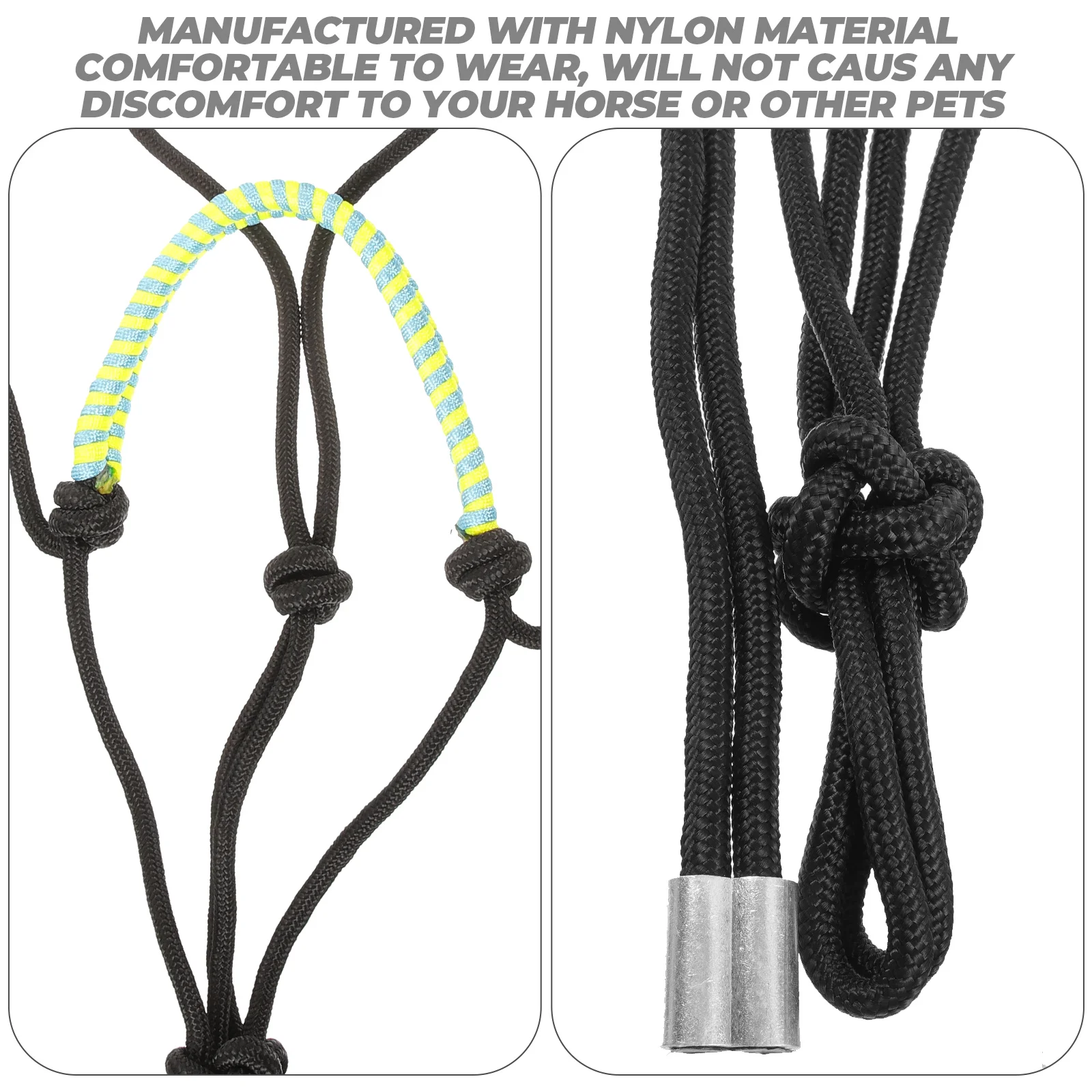 Adjustable Multi-knot Rope Braided Horse Head Halters for Horses Fully Collar Lifting Strap