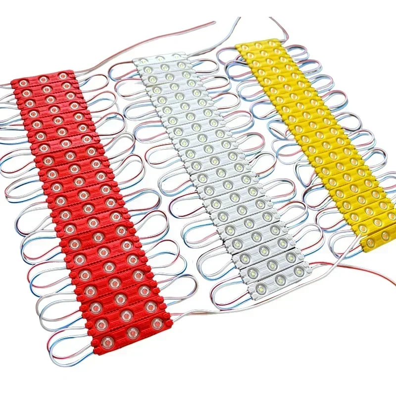 مصباح ضوئي مقاوم للماء بشريط LED ، وحدة 3LED ، IP67 ، حقن مزخرف ، أبيض ، أحمر ، أخضر ، أزرق ، أصفر ، وردي ، أبيض ، 12 فولت ، 24 فولت ، 20 فولت