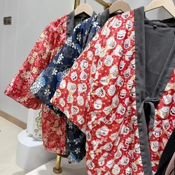 Winter New Hanten Jacket for Women Japanese Style Loose Coat Japan Traditional Clothing Asian Clothes Kimono Femme Coats