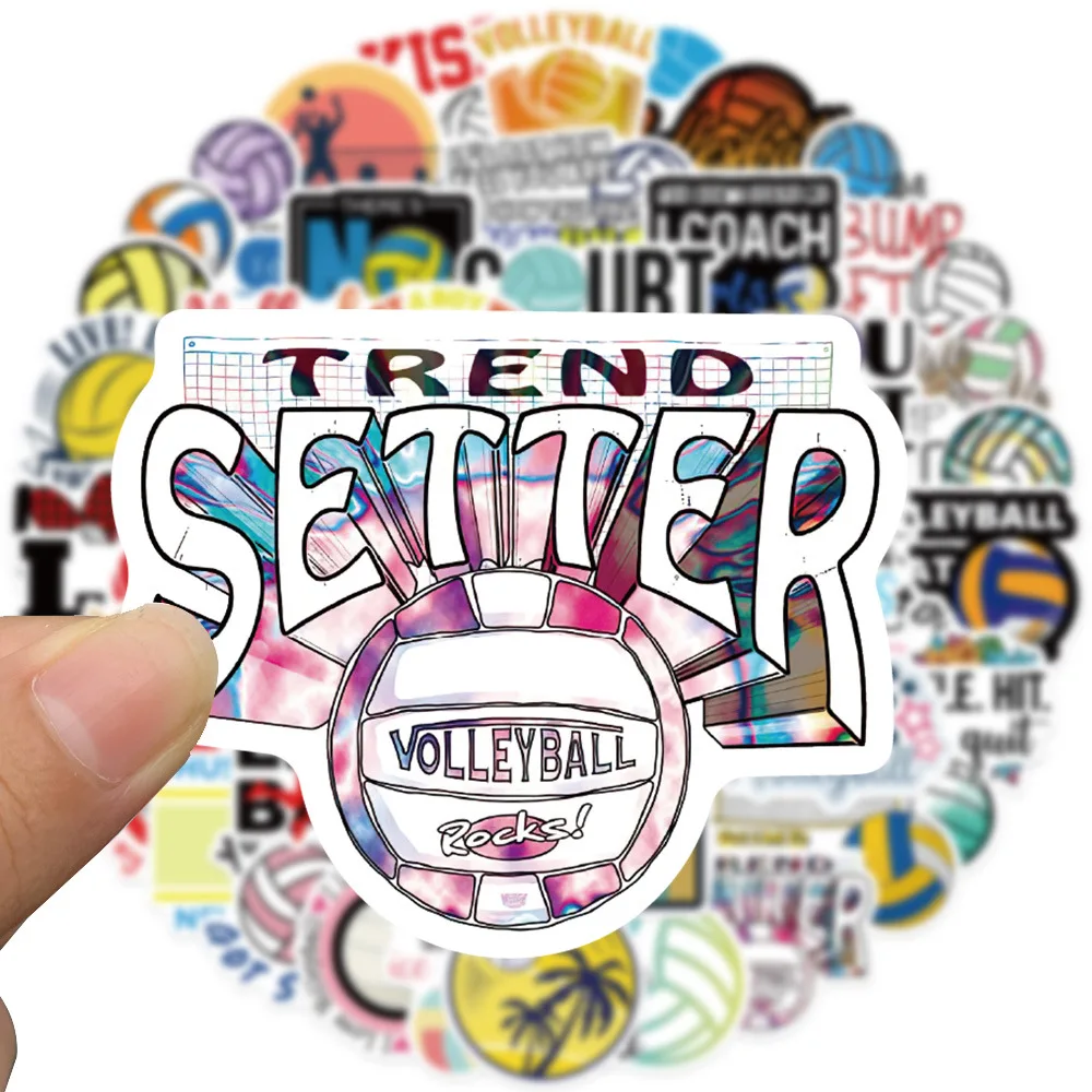สติกเกอร์ลายการ์ตูนกีฬาวอลเลย์บอล 50 ชิ้น สติกเกอร์ตกแต่งส่วนตัวสำหรับกระเป๋าเดินทาง แล็ปท็อป โต๊ะทำงาน กันน้ำ ของเล่น ของขวัญ
