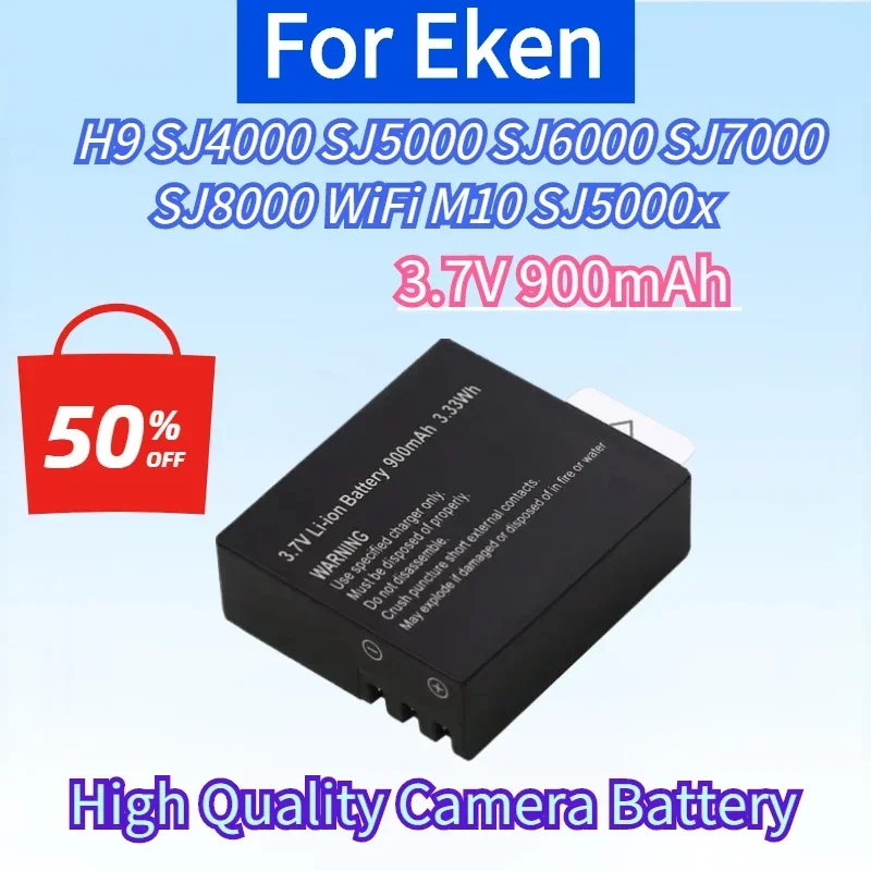 

3.7V 900mAh Rechargeable Li-ion Sports Action Camera DV Battery for Eken H9 SJ4000 SJ5000 SJ6000 SJ7000 SJ8000 WiFi M10 SJ5000x
