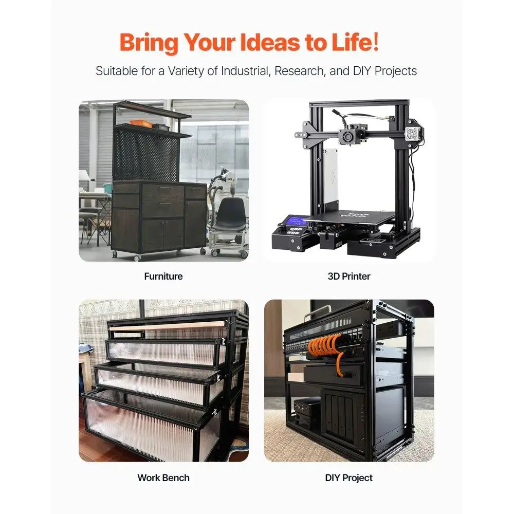 T Slot 39.4in 1000mm Aluminum Extrusion Linear  Anodized Profile 2040 for DIY Projects and Frame Building