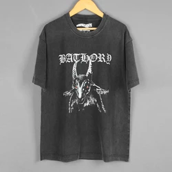 Bathory T-Shirt Venom Celtic Frost Burzum Darkthrone Hellhammer 80S Black Metal Cotton Summer Tee Shirt