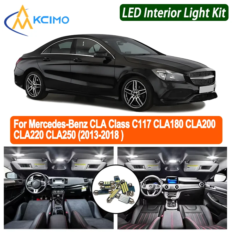

Long-Lasting Glow LED Interior Kit for Mercedes-Benz CLA Class C117 CLA180 CLA200 CLA220 CLA250 2013-2018 Dome/Map/Trunk Light