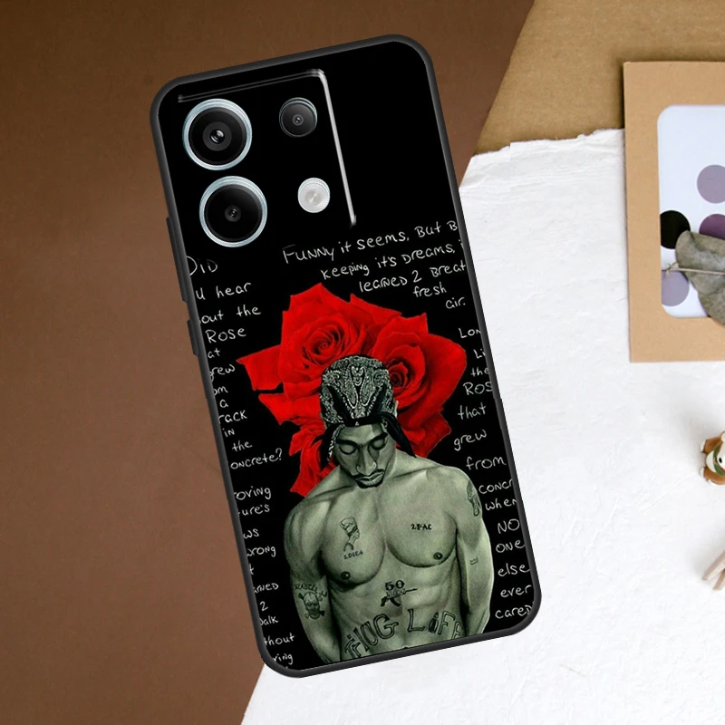 2pac tupac Crown 2 pac Case For Xiaomi Redmi Note 13 11 9 10 12 Pro Plus 9S 10S 11S 12S Redmi 13C 9C 10C 12C Cover