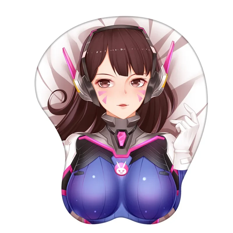 Dva 3D Mouse Pad Game Hand Wrist Rest Mousepads Oppai Soft Mouse Mat Office Work Gaming Gamer Xmas Otaku Gift