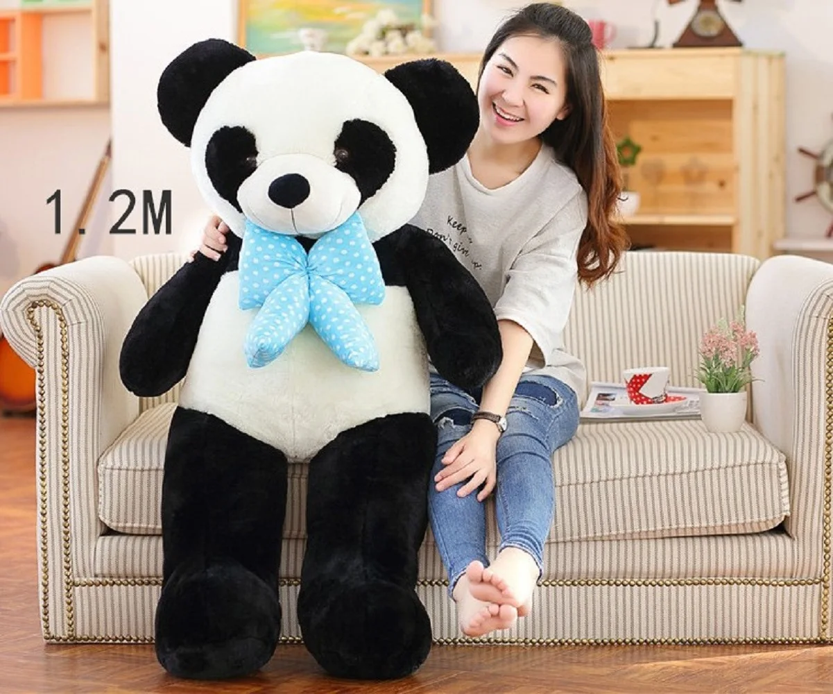 

huge plush panda toy big lovely bow panda doll gift about 120cm