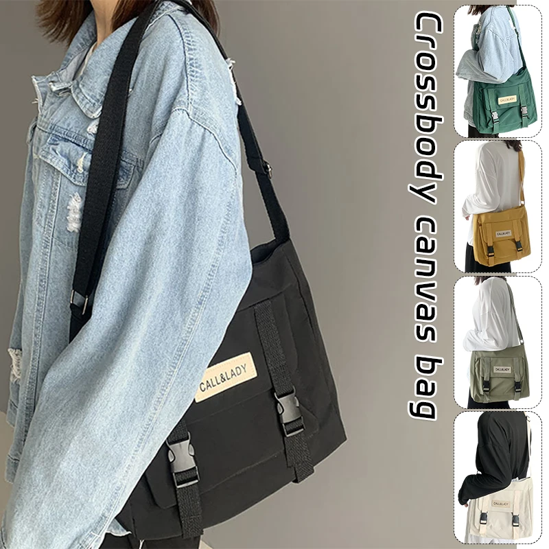 Womens Nylon Messenger Bag Shoulder Bags Waterproof Tote Bags Crossbody Handbag Simple Messenger Bag Student Bag