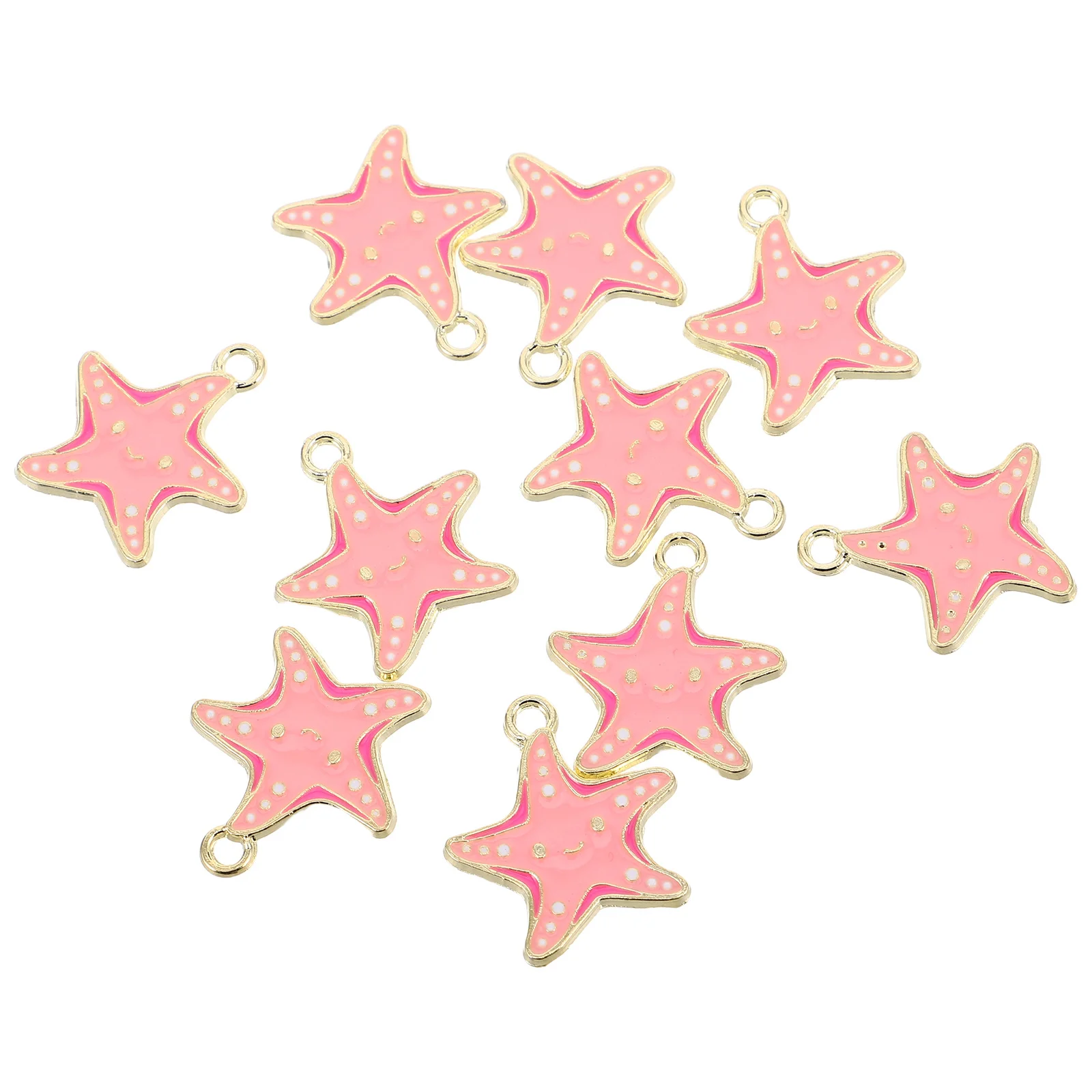 

10Pcs Sea Star Charms Pink Enamel Marine Animal Jewelry Making Charms for DIY Bracelets Necklaces Earrings Ocean Beach Pendants