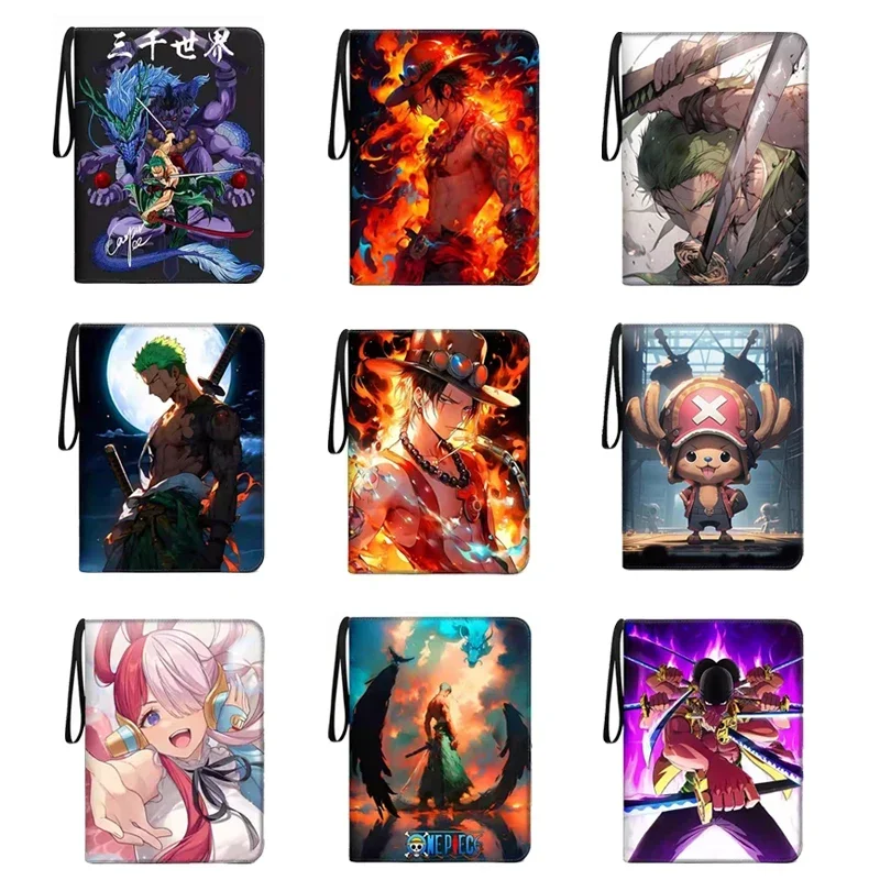 

900Pcs 9 Pocket Anime One Piece Luffy Zoro Cards Book zipper PU leather Cards Binder Display Game Collection Card Kids Toy Gift