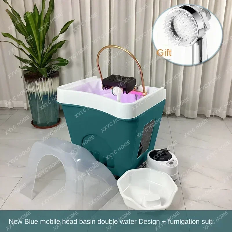 Head Treatment Fumigration Spa Machine Mobile Shampoo Basin Beauty Ear Cleaning  Water Circulation