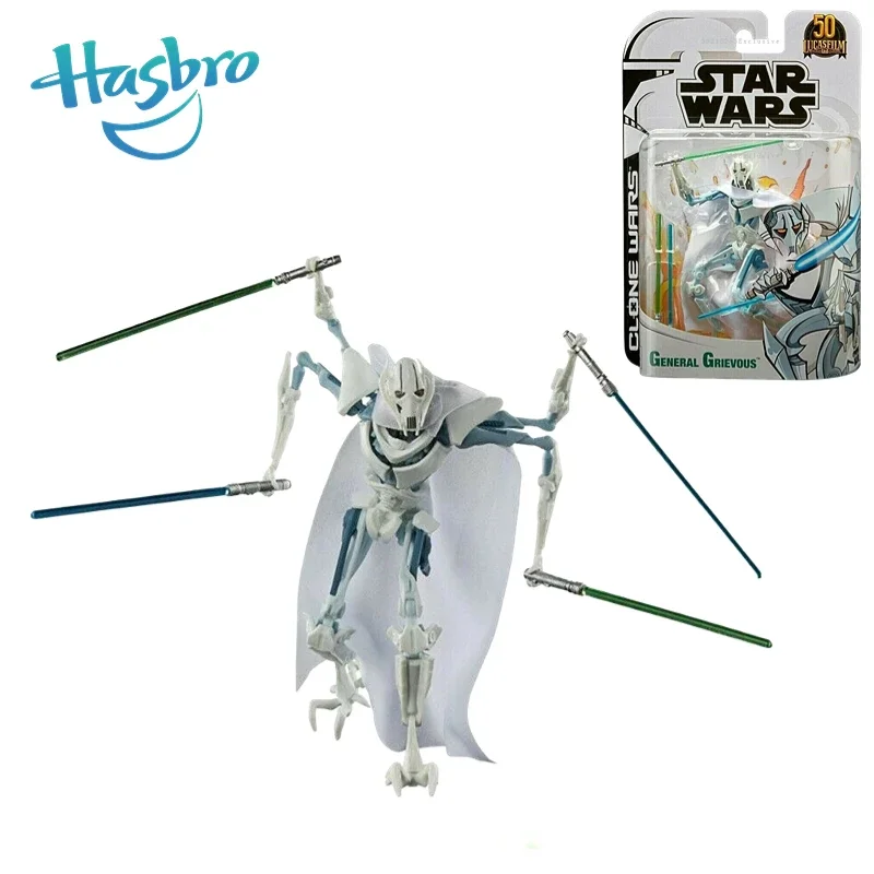 Hasbro Star Wars Black Serie 50th Anniversary Limited General Grievous Clone Wars Action Figure Model Toy Collection Hobby Gift