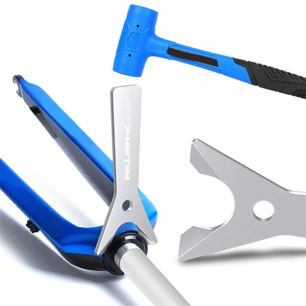 ABJQ RISK Bike Front Fork Headset Removal Tool for 1-1/2In Taper 1-1/8In Straight Fork,Headset Crown Race Remover,Bicycle Tools