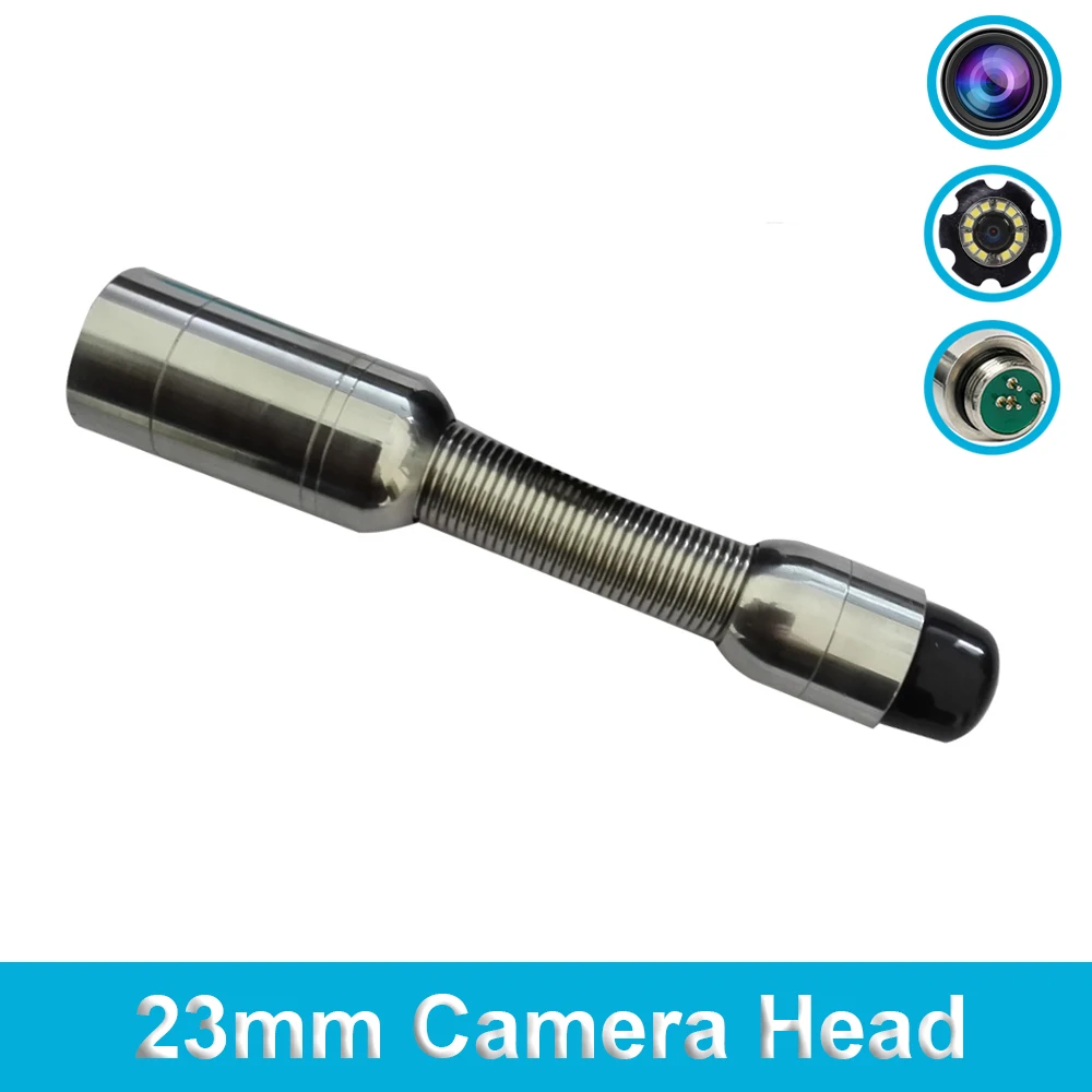 

23mm Long Spring Pipe Sewer Inspection Camera Head With 12PCS White LEDS Used For Pipeline Inspection