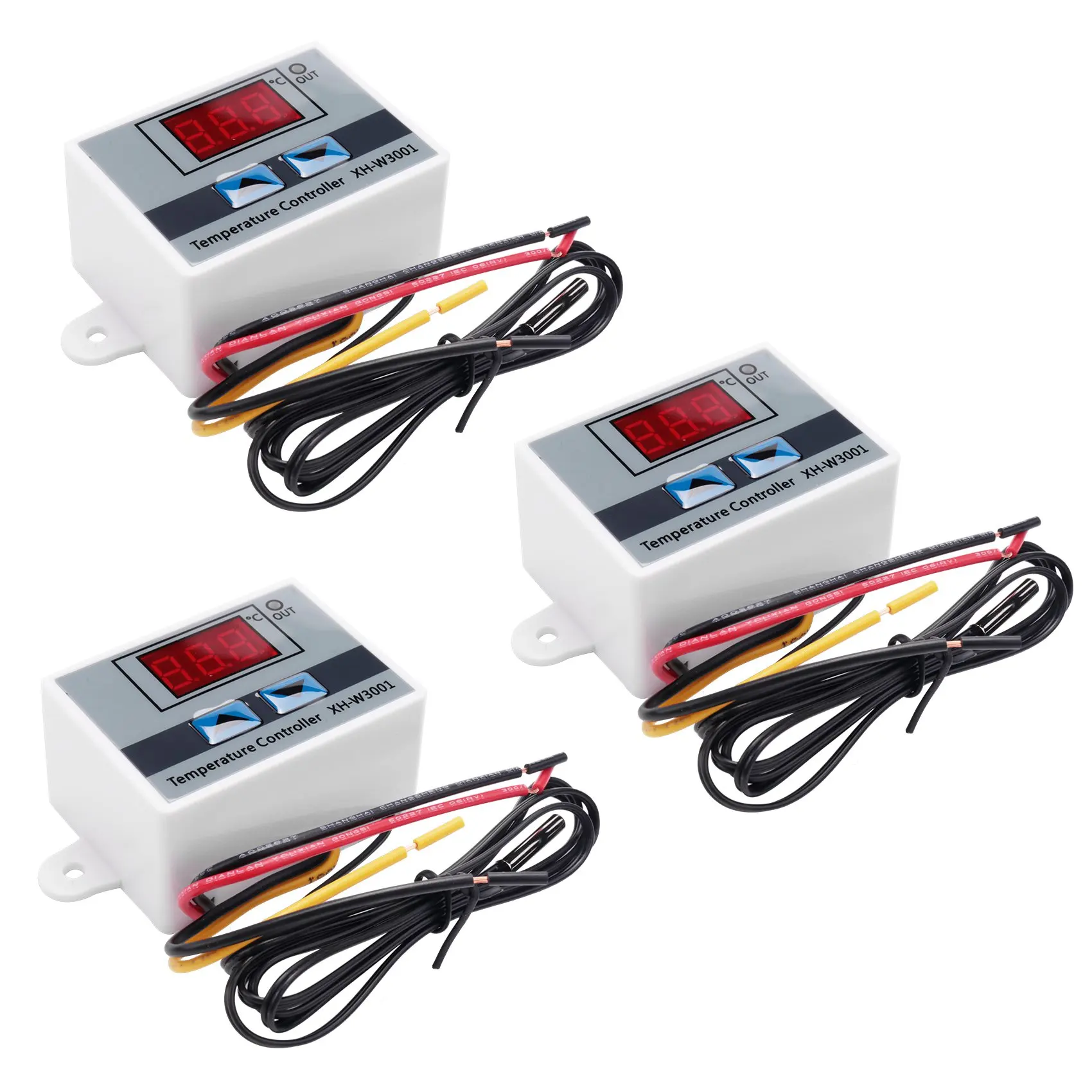 デジタルLED温度コントローラーモジュール,3サーモスタットスイッチ,電気サーモスタット12v,10a,XH-W3001 w,120個
