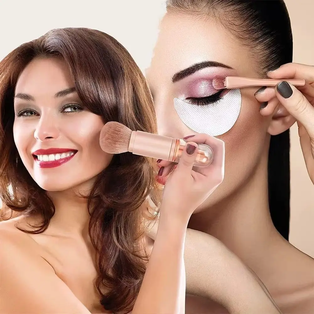 فرشاة مكياج جديدة 4 في 1، فرشاة تجميل احترافية محمولة، فرشاة ظلال عيون قابلة للسحب للسفر