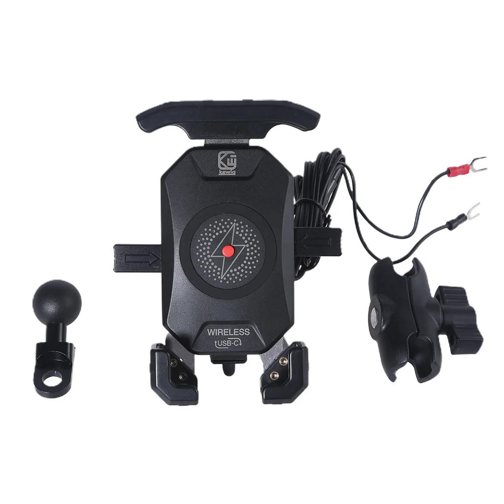 Black Motorcycle Phone Mount Quick Charge Holder Mirror Holder 360 Rotation for Smart Phone Tablet Phone Mount Charger Dropship