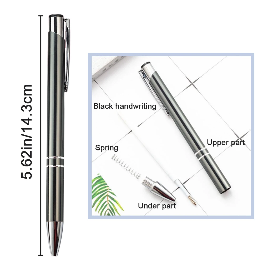 Personalized Ballpoint Pen Custom Logo Text Name Metal Clicker Pen Black Ink Gift Pens for Thanksgiving Christmas Wedding