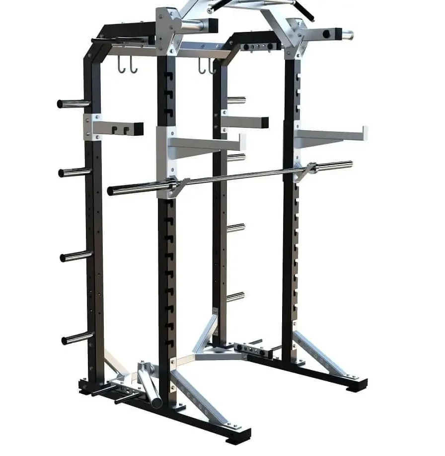 

Commercial Squat Rack Wholesale Chinese Fitness Weightlifting Half Gym Rack Made From Dezhou Power Half Rack 2