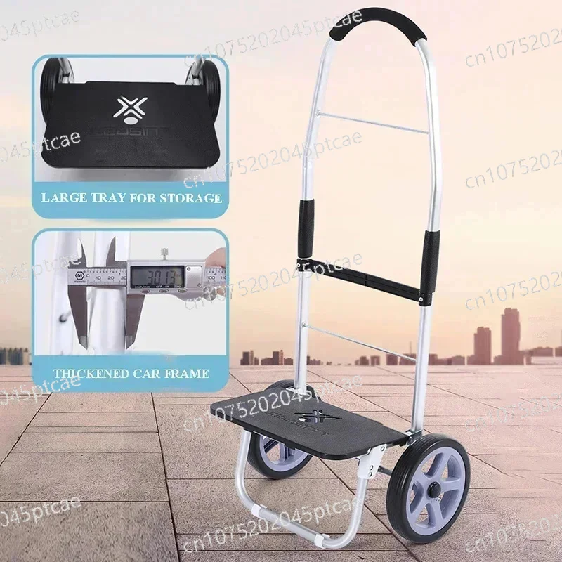 Bag Outdoor Food Grocery Heavy Small Trolley Cart For Elderly Aluminum Climbing Folding Portable Shopping Cart With Storage