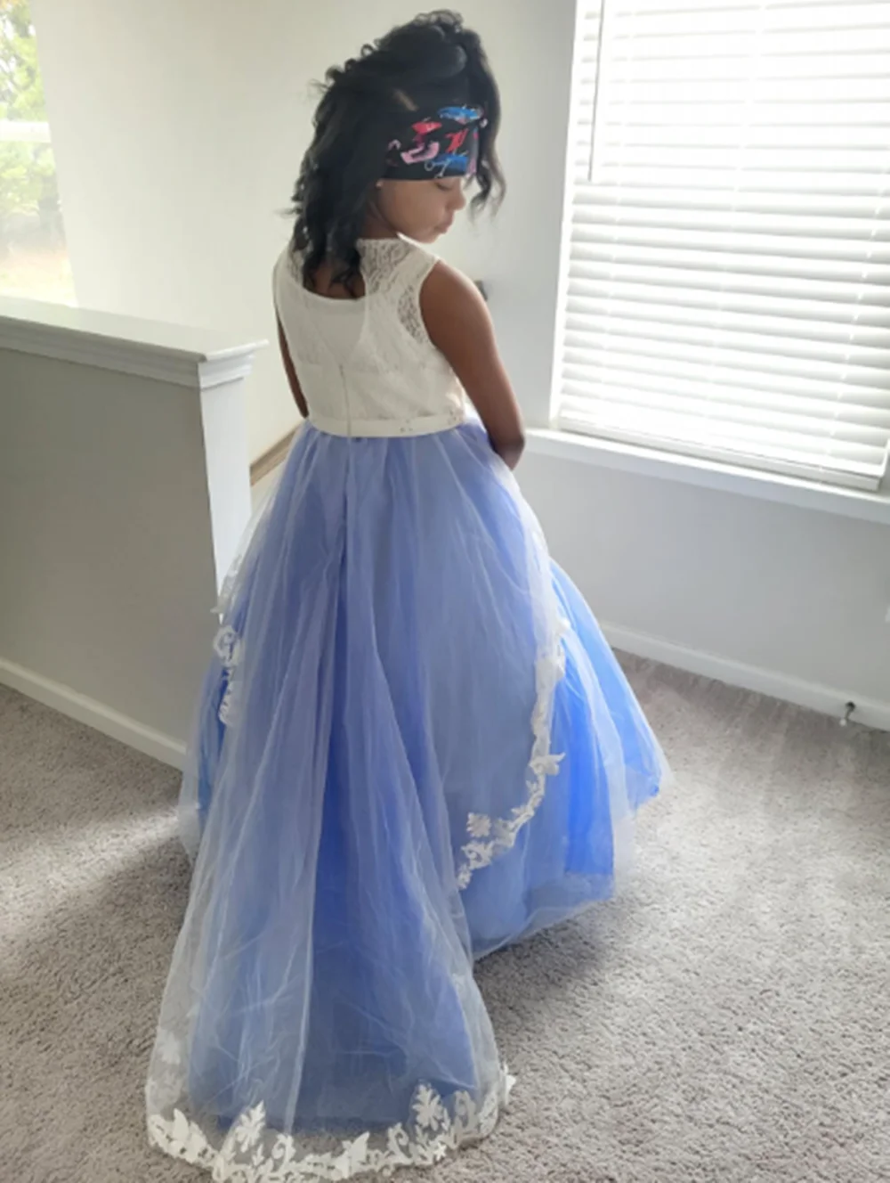 Vestido de tule com flores 3d personalizado, para meninas, apliques brancos, cinto de laço, festa de aniversário de casamento, vestido de comunhão sagrada