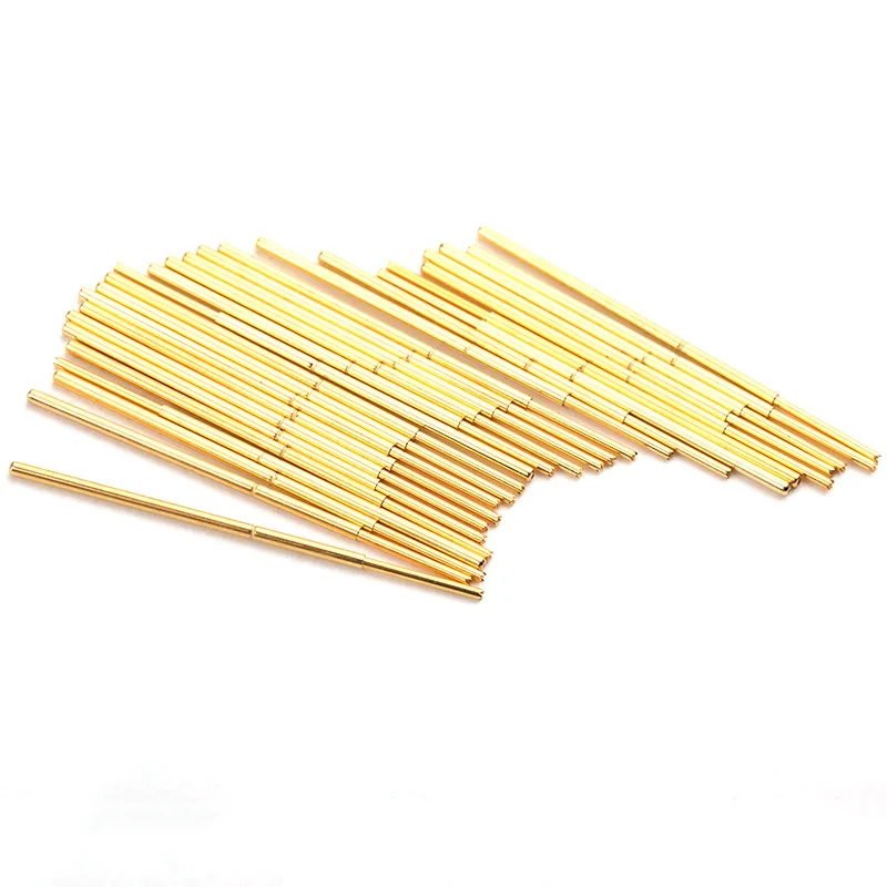 100pcs/pack Brass Gold Plated PAL75-Q1 Four-jaw Plum Head Spring Test Pin 1.02mm Outer Diameter for Circuit Board Test