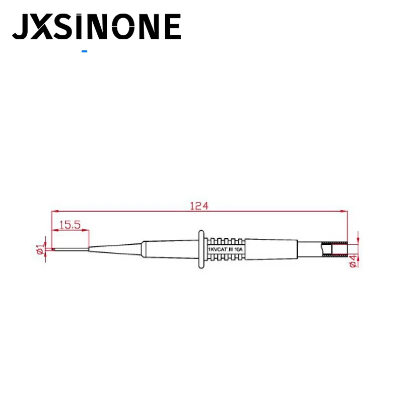 JXSINONE P5008 2 قطعة العزل ثقب إبرة غير المدمرة المتعدد اختبار المسابر الأحمر/الأسود