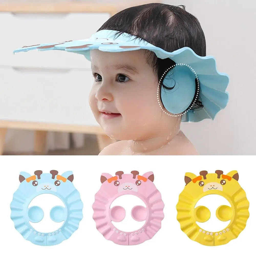 For Kid Children Toddlers Shampoo Protection Shower Cap Head Cover Baby Shower Hat Shampoo Eye Shield