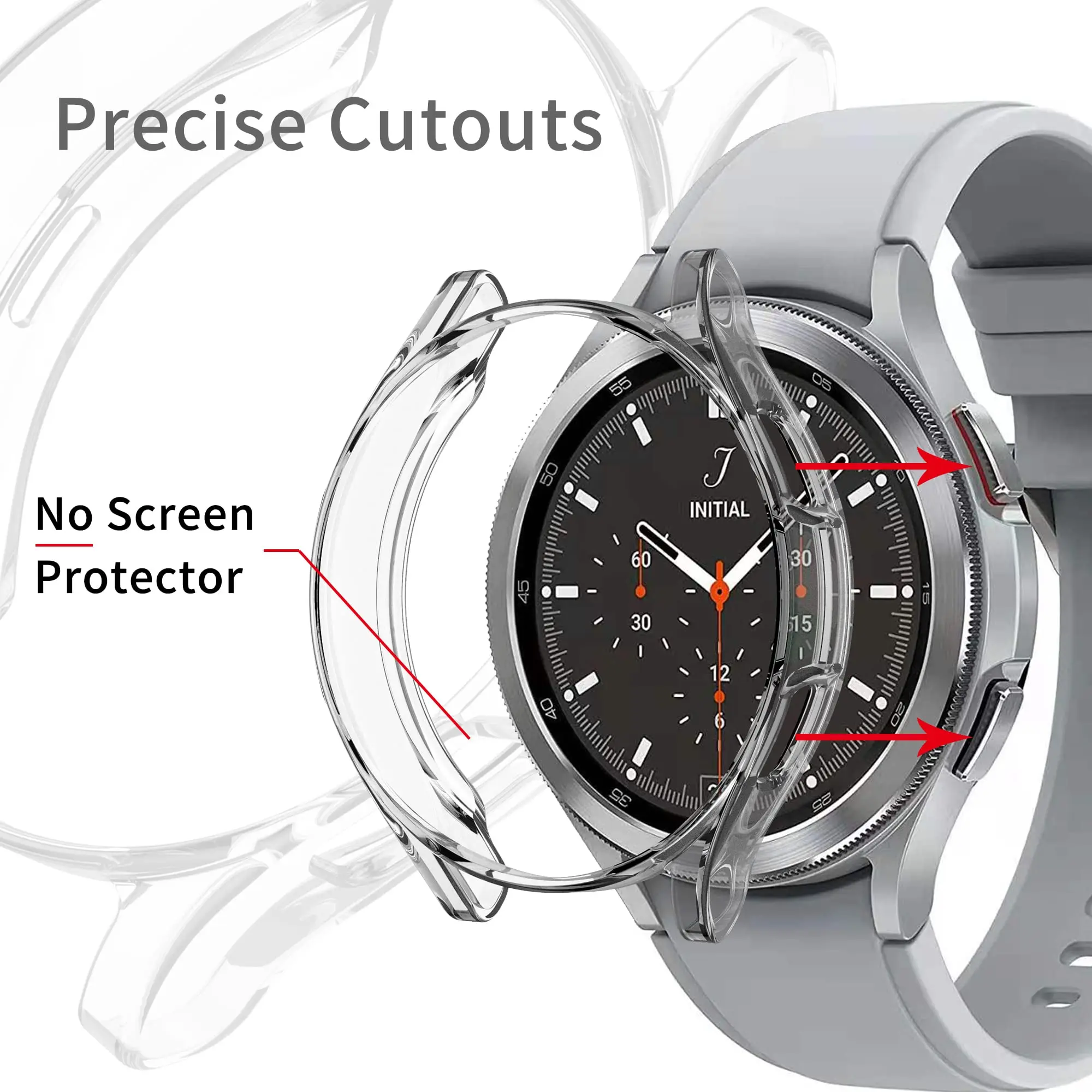 Watch Case for Samsung Galaxy 4 Classic 42mm 46mm,Soft TPU Protective Bumper Case Protector Film Accessories