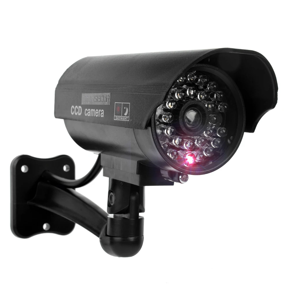 Falsa telecamera di sorveglianza di sicurezza interna per esterni Proiettile ABS Ingegneria Staffa in plastica Simulazione Telecamera fittizia 160x124x85mm