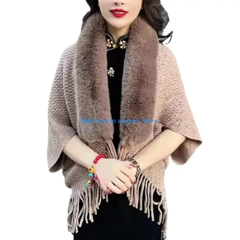 

X4YC Oversized Women Capes Cold Weather Protecting Garment Thermals Outerwear Capes