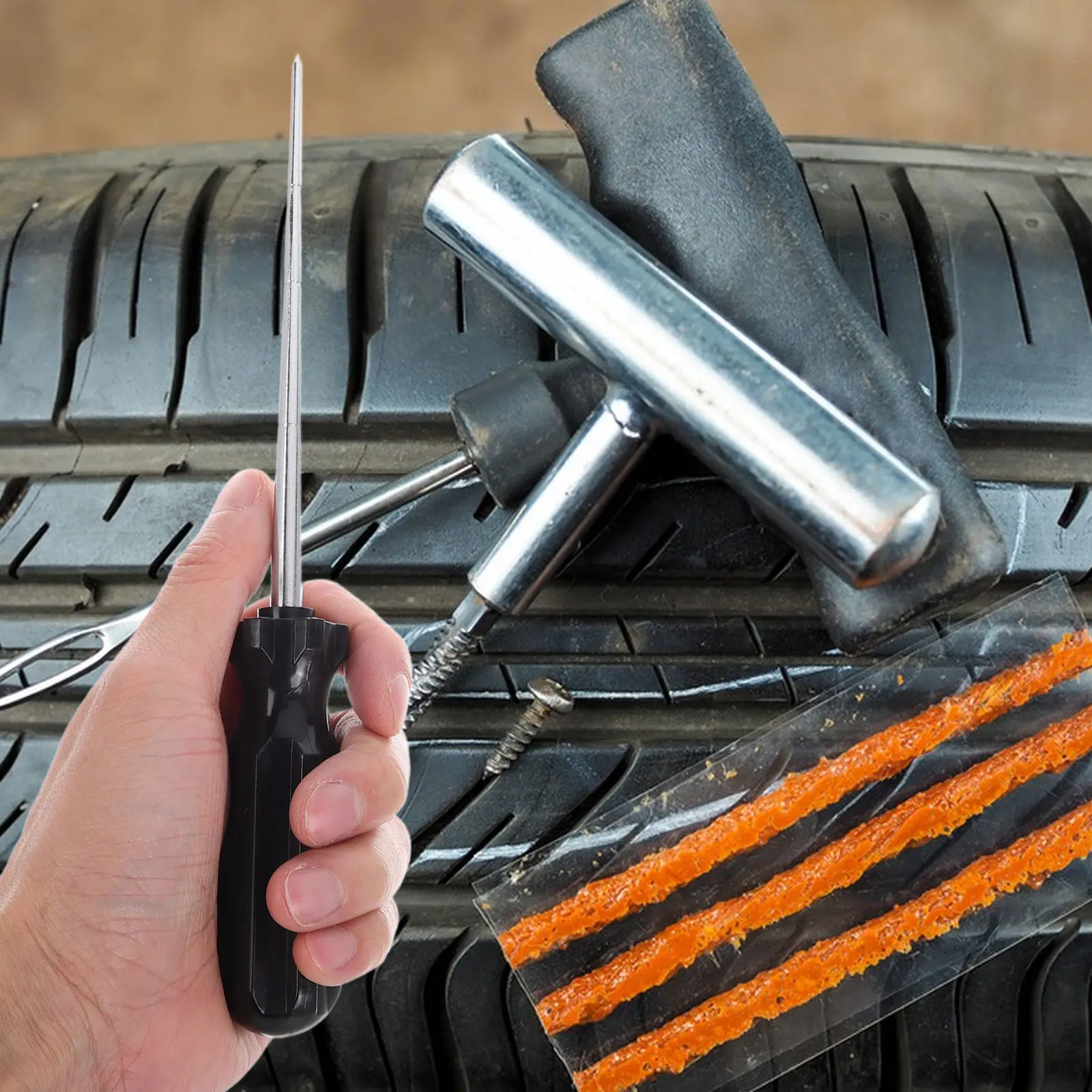 

Tire Repair Tool off Probe Puncture Heavy Duty Auto Replacement Glue Bike Bicycles