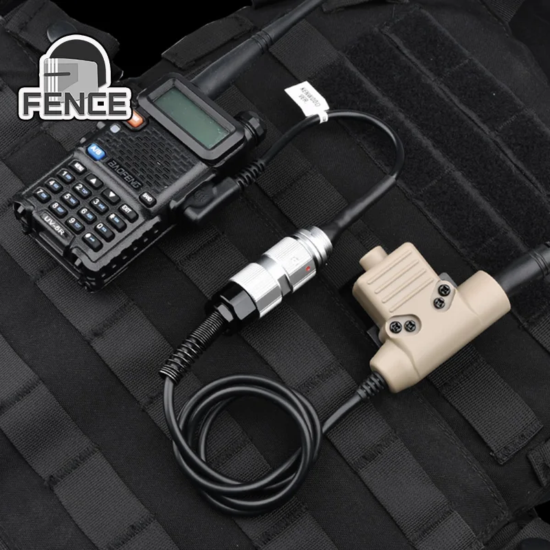 

WADSN U94 PTT For Z-tactical TAC-SKY headset HD01 HD03 , to prc-624 PRC-148 152A PRC-152 Walkie talkie tactical u94 PTT 6pin