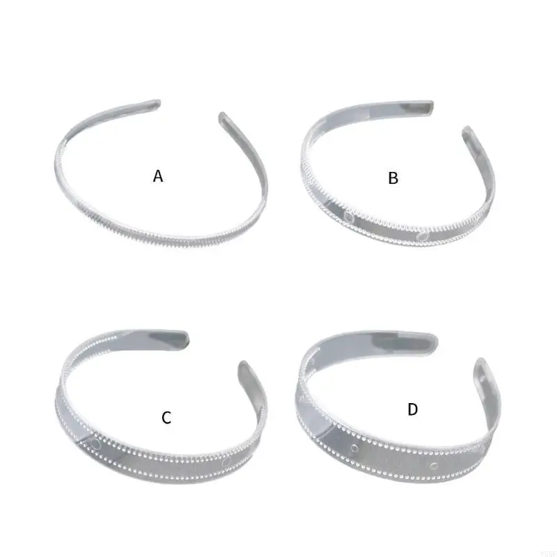 Y55F Cabello liso Hoop dentado para concursos Proms Proms.